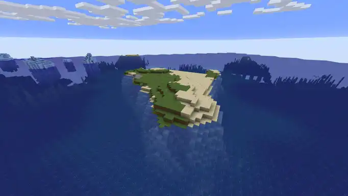 Остров и два подводных храма вокруг для Майнкрафт