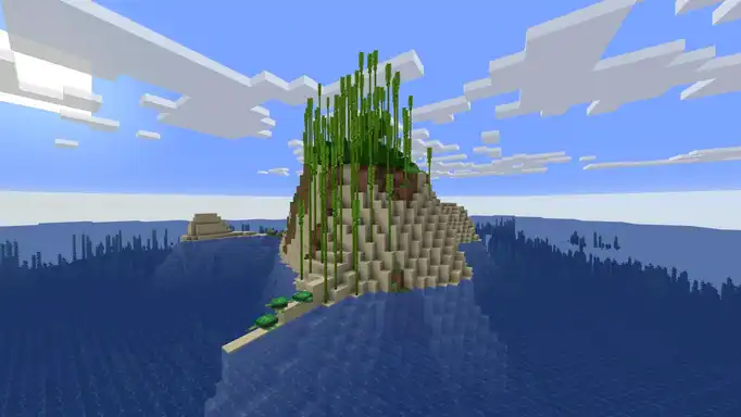 Остров с бамбуковыми джунглями и храмом для Майнкрафт