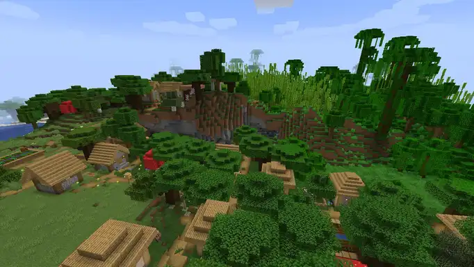 Бамбуковый биом и поселение для Майнкрафт