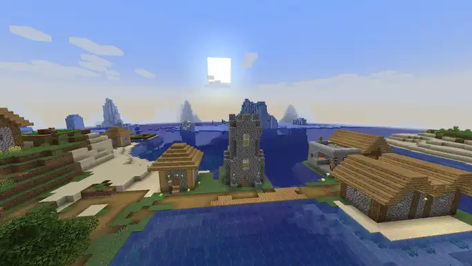 Деревня с подводными руинами для Майнкрафт