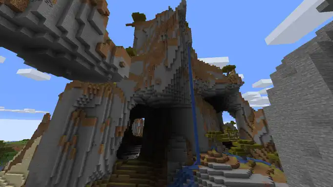 Пещера с водопадами для Майнкрафт
