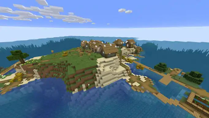 Остров с заброшенной деревней для Майнкрафт