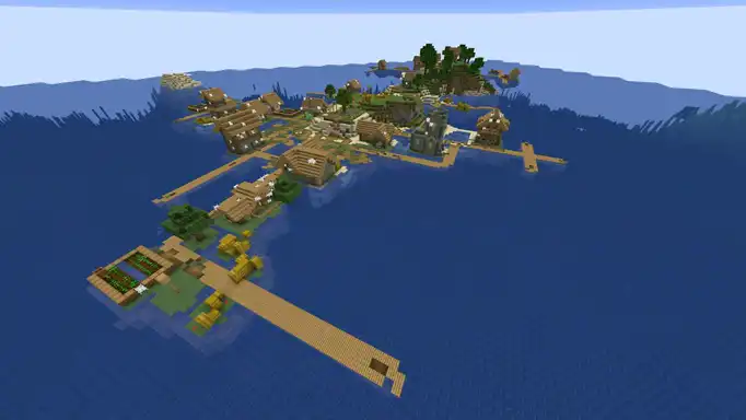 Две деревни на острове для Майнкрафт