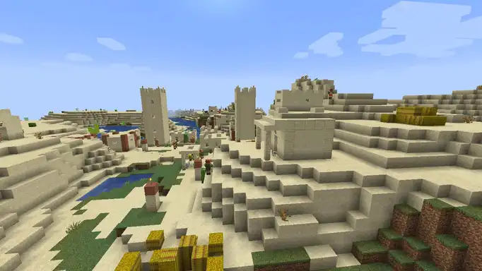 Пустынная деревня с порталом для Майнкрафт
