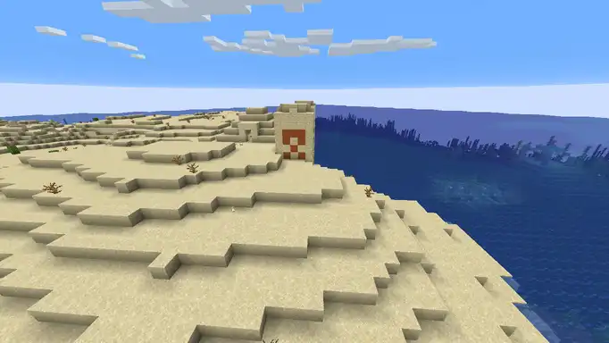 Остров из песка с кораблем и храмами для Майнкрафт