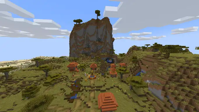 Деревня у подножия скалы для Майнкрафт