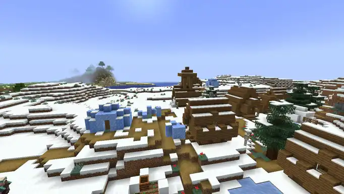 Три деревни в зимнем биоме для Майнкрафт