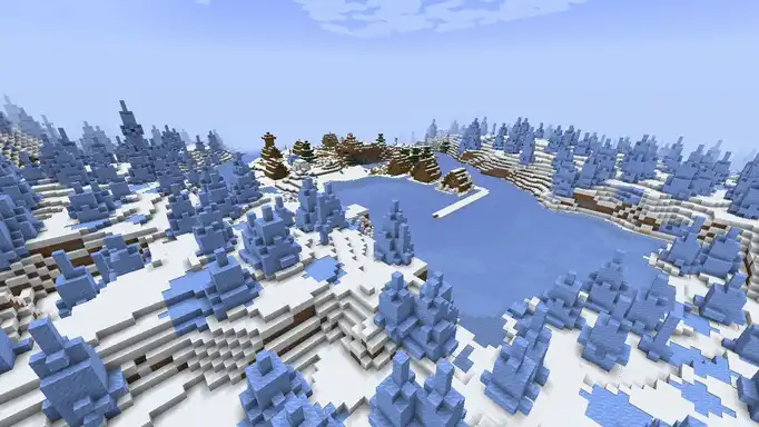 Деревня в зимней локации для Майнкрафт